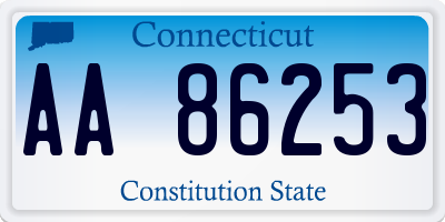 CT license plate AA86253