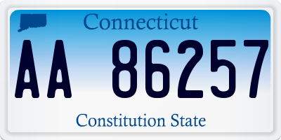 CT license plate AA86257