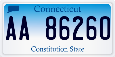 CT license plate AA86260