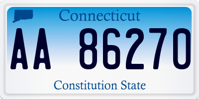 CT license plate AA86270