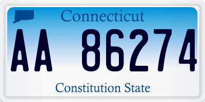 CT license plate AA86274