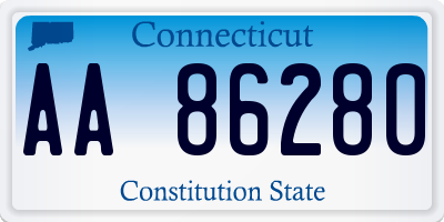 CT license plate AA86280