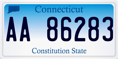 CT license plate AA86283