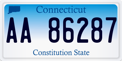 CT license plate AA86287