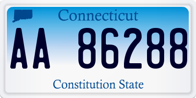 CT license plate AA86288