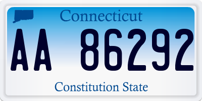 CT license plate AA86292