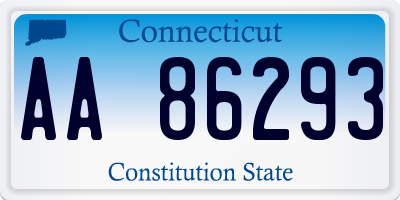 CT license plate AA86293