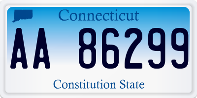 CT license plate AA86299