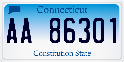 CT license plate AA86301