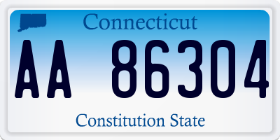 CT license plate AA86304