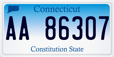 CT license plate AA86307