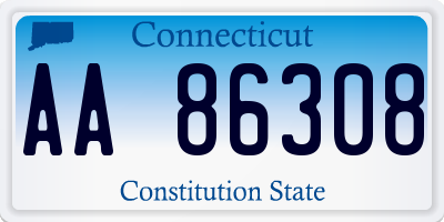 CT license plate AA86308