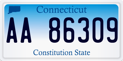 CT license plate AA86309