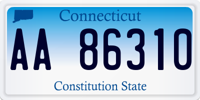 CT license plate AA86310