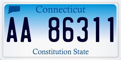 CT license plate AA86311