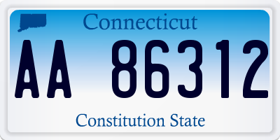 CT license plate AA86312