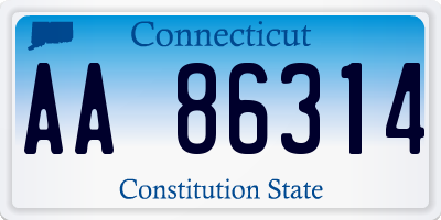 CT license plate AA86314