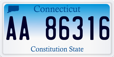 CT license plate AA86316