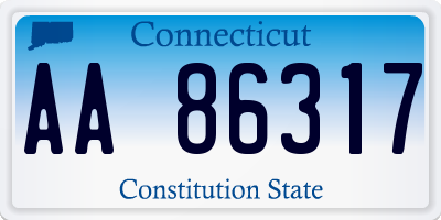 CT license plate AA86317