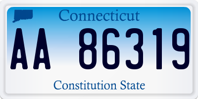 CT license plate AA86319