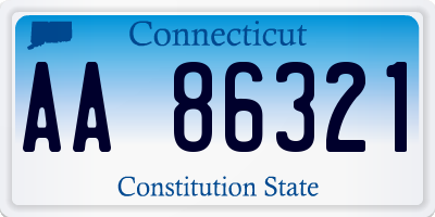 CT license plate AA86321