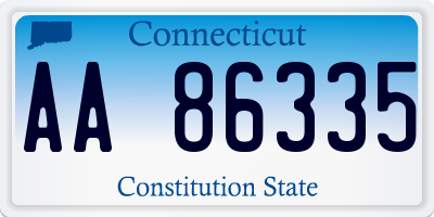 CT license plate AA86335