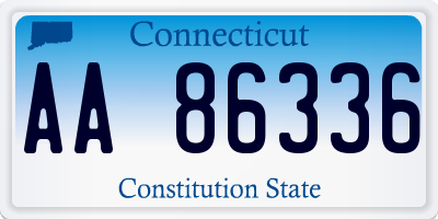 CT license plate AA86336