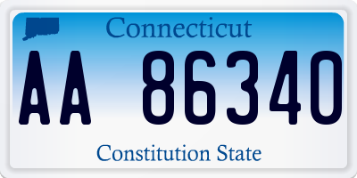 CT license plate AA86340