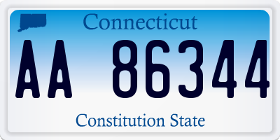 CT license plate AA86344