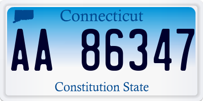 CT license plate AA86347