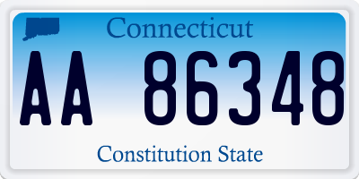 CT license plate AA86348