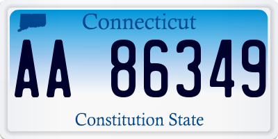 CT license plate AA86349