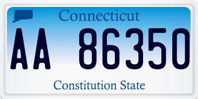 CT license plate AA86350