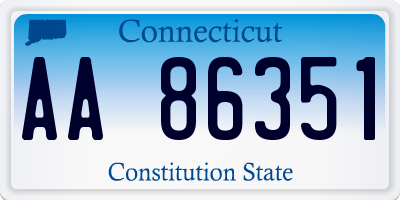 CT license plate AA86351