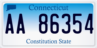 CT license plate AA86354