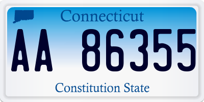 CT license plate AA86355