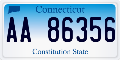 CT license plate AA86356