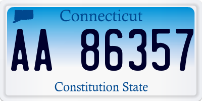 CT license plate AA86357