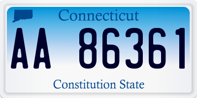 CT license plate AA86361