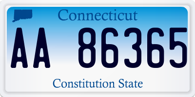 CT license plate AA86365