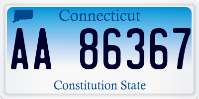 CT license plate AA86367