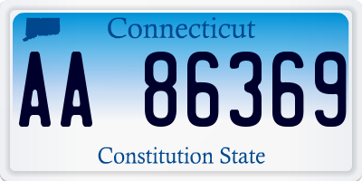 CT license plate AA86369