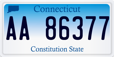 CT license plate AA86377