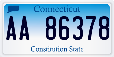 CT license plate AA86378