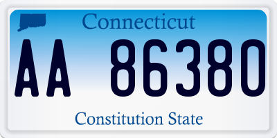 CT license plate AA86380