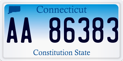 CT license plate AA86383