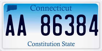 CT license plate AA86384