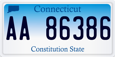 CT license plate AA86386