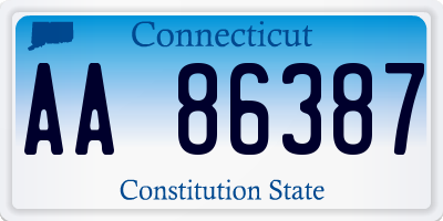 CT license plate AA86387