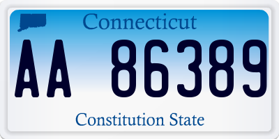 CT license plate AA86389